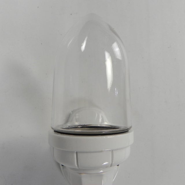 Glass Porcelain Wall Lamp with Transparent Glass Shade, 1930s For Sale - Image 7 of 18