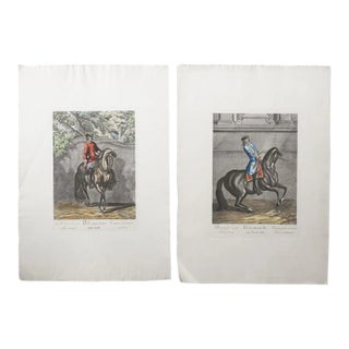 Mid 20th Century Equestrian Dressage Prints After Johann Elias Ridinger - a Pair For Sale