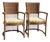 Vintage Barrel-Back Rattan Armchairs, Pair For Sale
