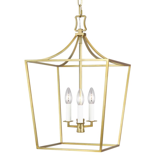 2020s Chapman & Myers by Visual Comfort Studio Southold Small Lantern, Brass For Sale - Image 5 of 5