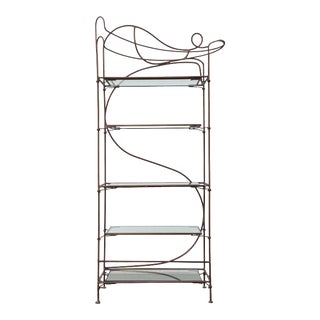 Postmodern Sculptural Abstract Wire Wrought Iron Etagere For Sale