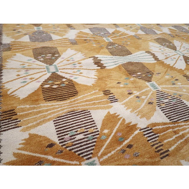 Late 20th Century Galerie Shabab Collection Late 20th Century Scandinavian Rya After Park, Gul by Barbro Nilsson For Sale - Image 5 of 10