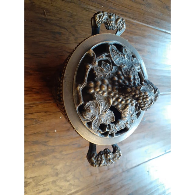 Antique 1880 Ornate Bronze Lidded Pedestal Bowl For Sale - Image 4 of 11