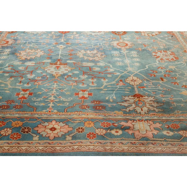 1930s Turkish Oushak Rug For Sale - Image 11 of 12