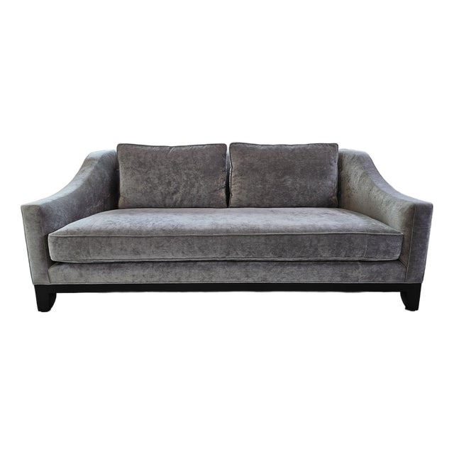 Baker Furniture Laura Kirar Neue Loveseat - Gray Chenille, Grade 5 For Sale
