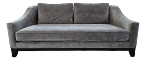Baker Furniture Laura Kirar Neue Loveseat - Gray Chenille, Grade 5