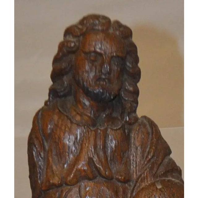Figurative Continental Carved Walnut Figure For Sale - Image 3 of 4