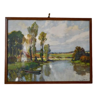 Georges Robin, Impressionist Landscape, 1920s, Oil on Canvas For Sale