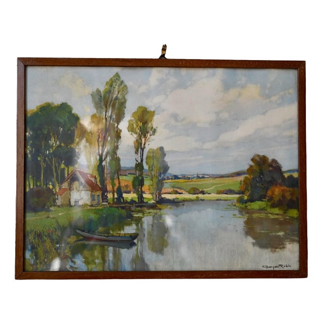Georges Robin, Impressionist Landscape, 1920s, Oil on Canvas For Sale