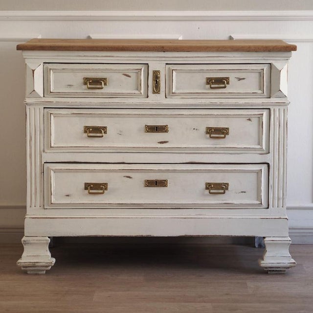 Early 20th Century Shabby Chic White Chest of Drawers For Sale - Image 12 of 13