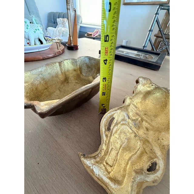 Brass Asian Masks - A Pair For Sale - Image 9 of 10