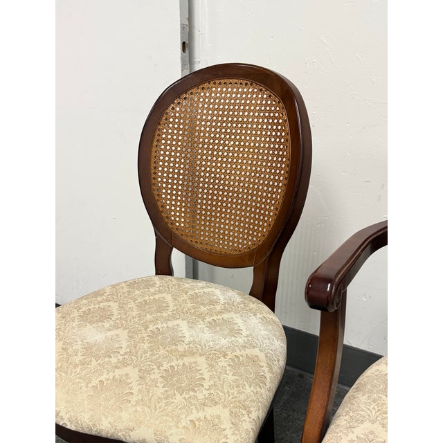 Bombay Company Traditional Oval Cane-Back Chairs, Set of Two For Sale - Image 4 of 12