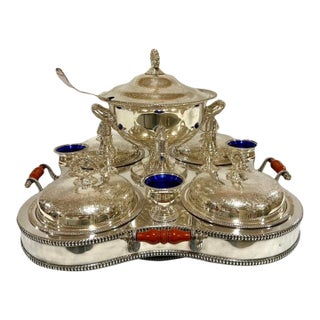 1940s Bain Marie Lazy Susan by Crown Silver Company For Sale