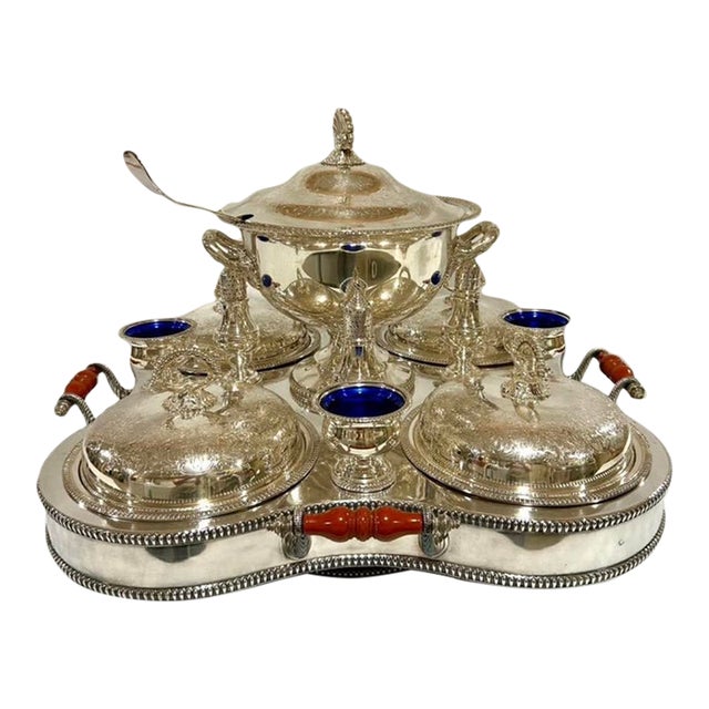 1940s Bain Marie Lazy Susan by Crown Silver Company For Sale