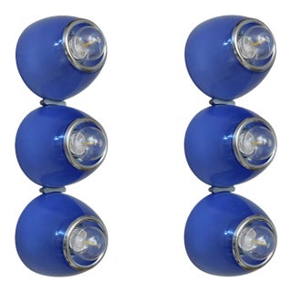 1970s Blue Tilos Sconces by Ernesto Gismondi for Artemide, a Pair For Sale
