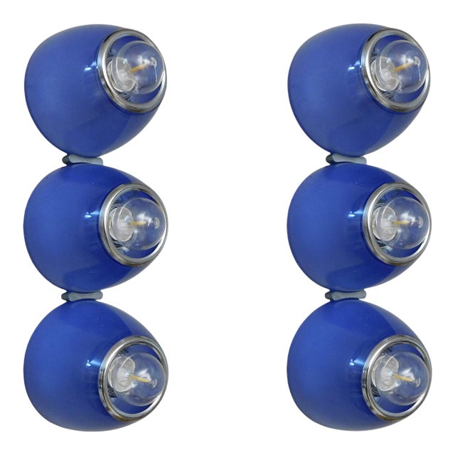 1970s Blue Tilos Sconces by Ernesto Gismondi for Artemide, a Pair For Sale