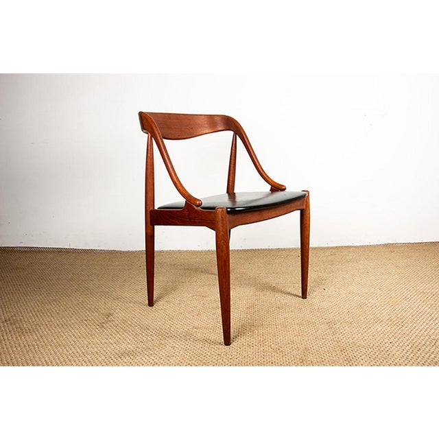 Vintage Danish Chairs in Teak and Skai by Johannes Andersen for Uldum Mobelfabrik, 1960s, Set of 6 For Sale - Image 10 of 18