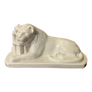 Meissen Blanc De Chine Porcelain Figure of a Lion 1945