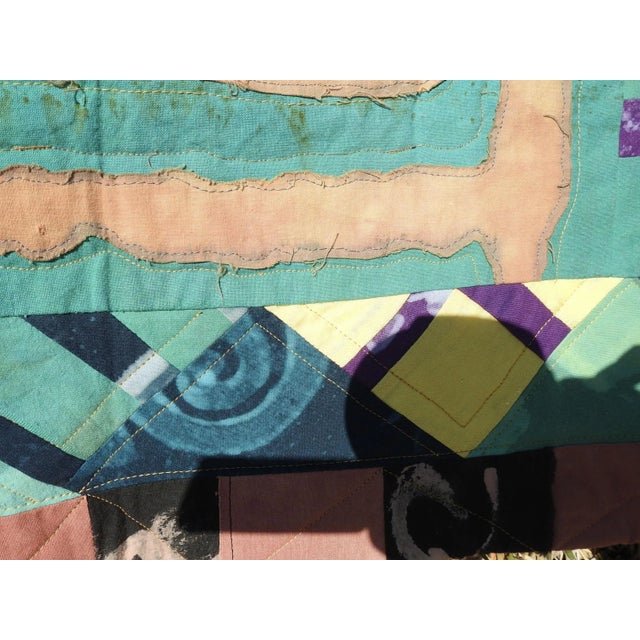 Vintage Artist Made Abstract Art Quilt For Sale In Seattle - Image 6 of 11