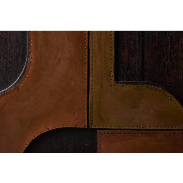 Nerone Ceccarelli, Large Abstract Sculpture: SC3, 1983, Brass, Copper & Wood For Sale - Image 15 of 16
