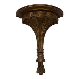 Vintage Syroco Gilt Wood Wall Shelf For Sale