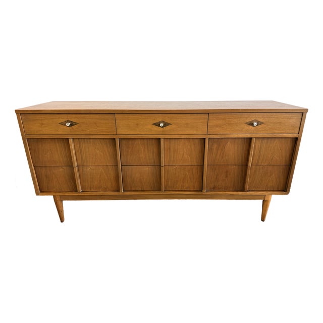 Mid Century Modern Walnut Nine Drawer by Basic Witz For Sale