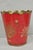 Mid 20th Century Italian Chinoiserie Hand Painted Oriental Red Tole Metal Wastebasket Trashcan For Sale - Image 9 of 18