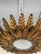 Vintage Spanish Gilt Metal Sunburst Ceiling Fixture For Sale - Image 4 of 12