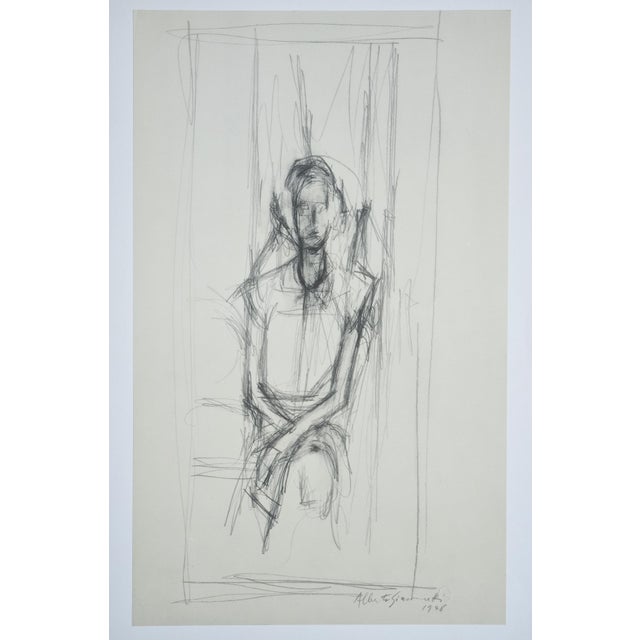 Black Alberto Giacometti, Seated Woman, 1963, Original Lithograph For Sale - Image 8 of 8