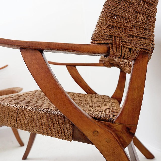 Rope and Wood Armchairs, 1950s, Set of 2 For Sale - Image 10 of 16