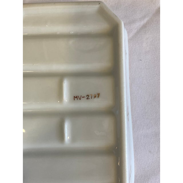 1980s Porcelain Cup and Soap Dish Set With Gold Fleur-De-Lis - Set of 2 For Sale - Image 9 of 11