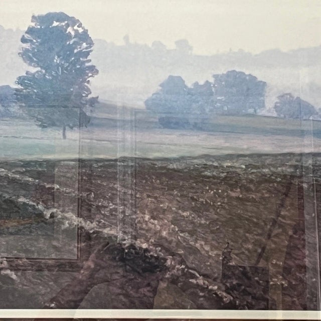 Impressionist Large Signed Kent Lovelace "Winter Hillside" Lithograph Designer Frame 36x34 For Sale - Image 3 of 8
