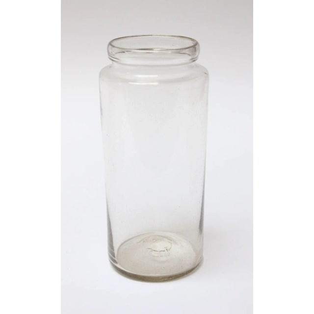 French Antique Blown Cylindrical Clear Glass Jar - Ten Available For Sale - Image 13 of 13