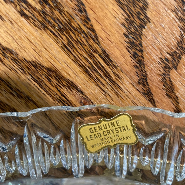 Metal 60’s Hamilton Sterling 24kt Gold Plated Crystal West German Dresser Dish For Sale - Image 7 of 13