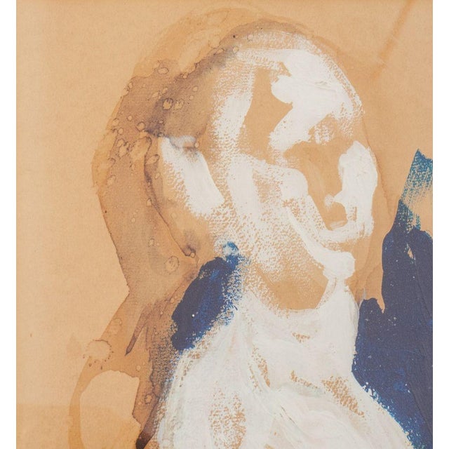 Late 20th Century Illegibly Signed Standing Nude Acrylic on Paper For Sale - Image 5 of 8