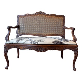 1870 Louis XV Caned Settee For Sale