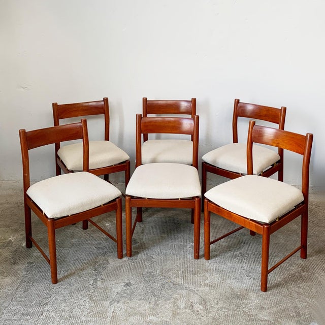 Vintage Teak Chairs by Ilmari Tapiovaara for La Permanente in Cantù, 1960s, Set of 6 For Sale - Image 6 of 14