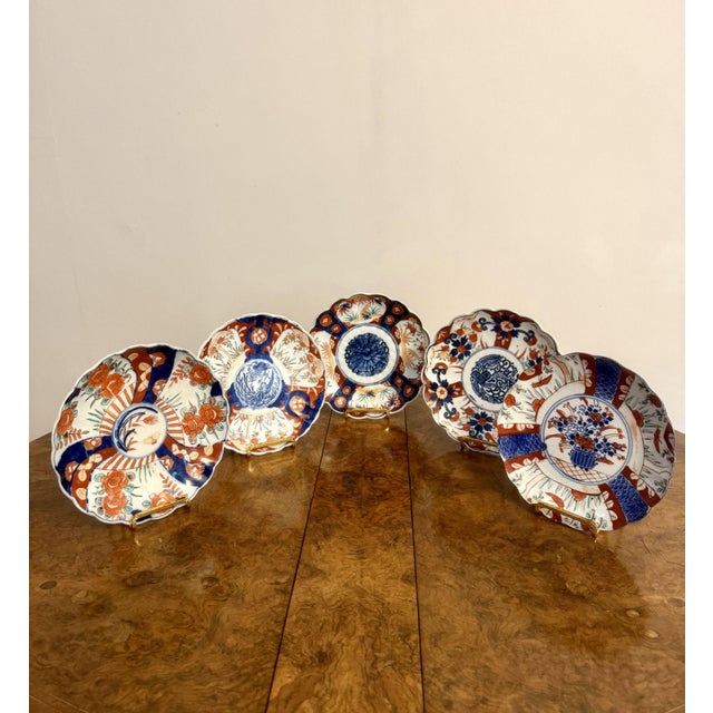 Ceramic Antique Japanese Imari Plates, 1900, Set of 5 For Sale - Image 7 of 8