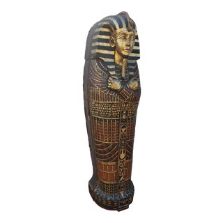 Egyptian Revival Style King Tut Life Size Sarcophagus Statue Bookshelf For Sale