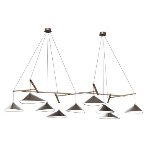 Emily Group of Nine Pendant Light in Steel with Dark Bronze Finish by Moss Objects For Sale - Image 10 of 10