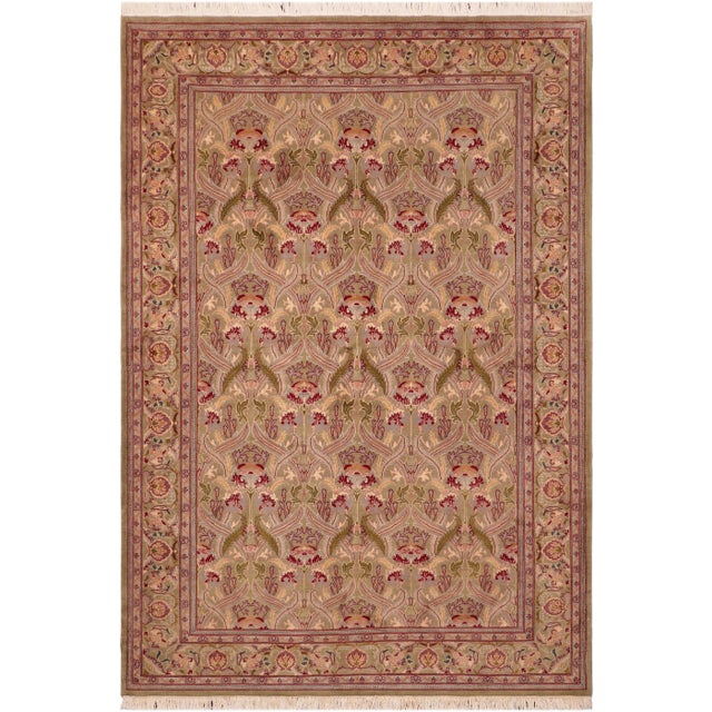1980s 1980s Art Nouveau William Morris Heritage Wool Area Rug - 6'2" X 9'7" For Sale - Image 10 of 10