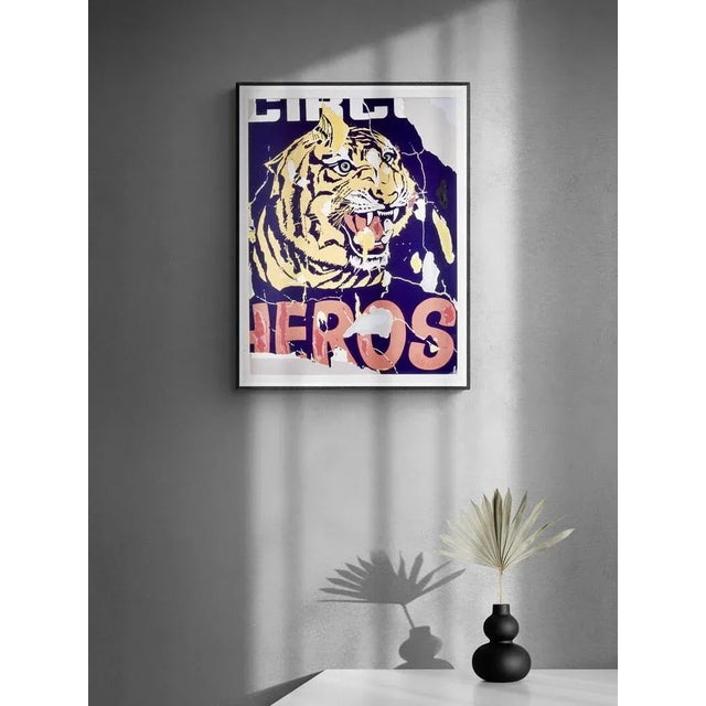 Artwork sold in perfect condition Color silkscreen and collage on Fedrigoni Watercolor Paper 300 gr. Hand signed and...