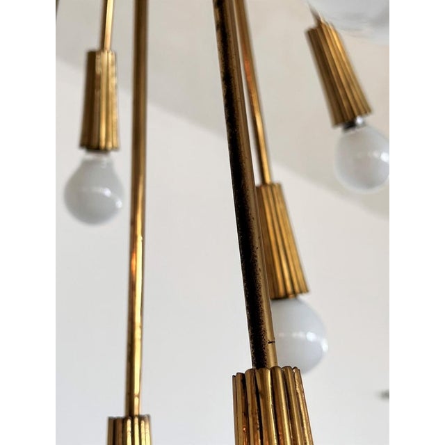 Italian Chandelier in Brass, 1970s For Sale - Image 11 of 16