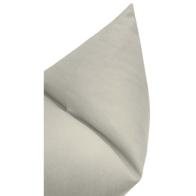20" Dove Grey Classic Linen Pillows - a Pair For Sale - Image 4 of 4