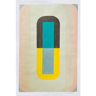 Mixed Media With Turquoise and Yellow For Sale