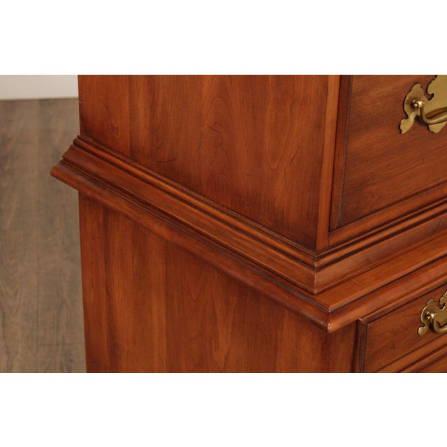 Henkel Harris Queen Anne Style Cherry Highboy For Sale - Image 9 of 12