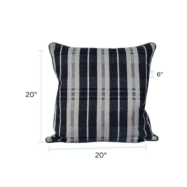 Contemporary Roper Charcoal 20x20 Down Filled Pillow For Sale - Image 3 of 11