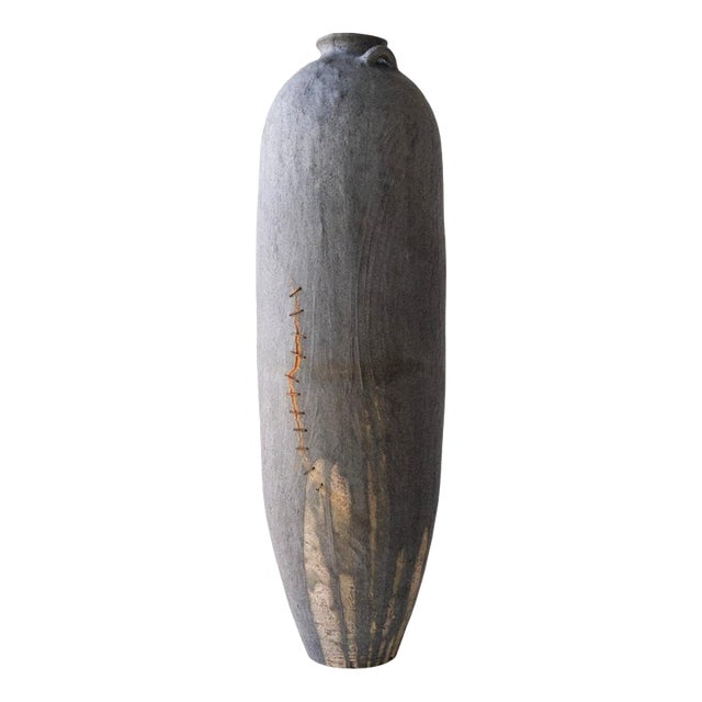 Amphoreus Vase in Stoneware and Oxidized Iron by Robin Kerr For Sale