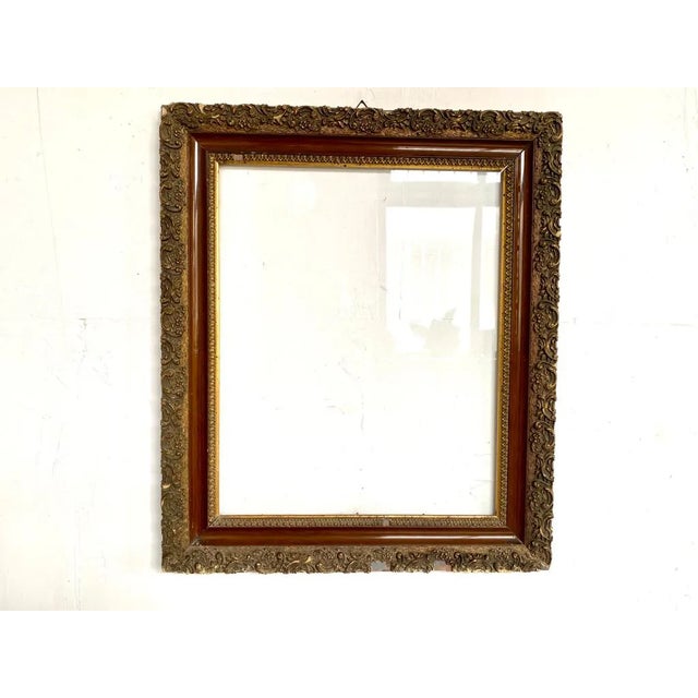 Beige French Glass & Wood Frame For Sale - Image 8 of 9