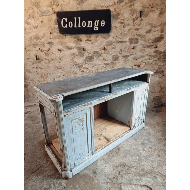 French Shop Counter in Oak and Zinc, 1900s For Sale - Image 18 of 18